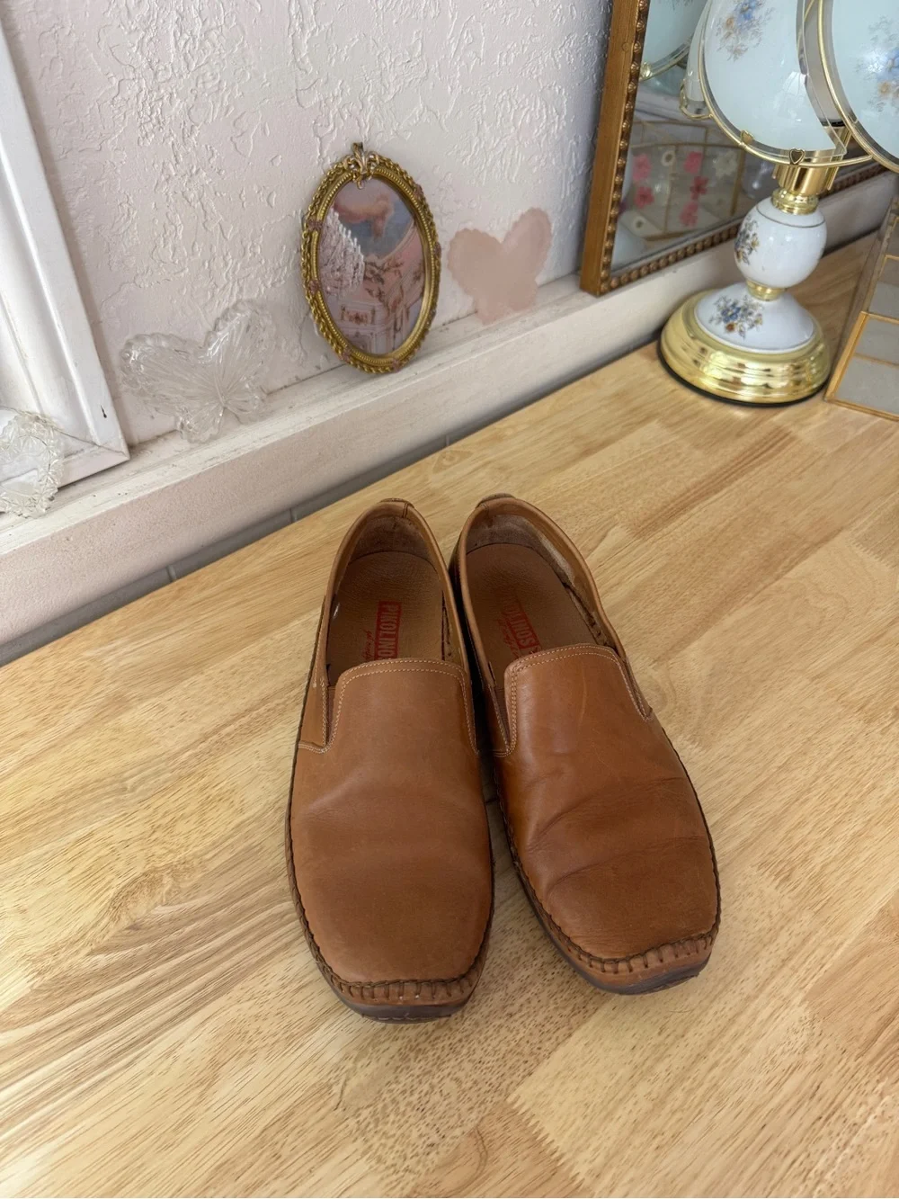 Pikolinos Brown Leather Slip-On Loafers Comfort Shoes EU 43 Classic Casual